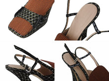 画像をギャラリービューアに読み込む, 美品 FENDI フェンディ フリーダム ストラップパンプス ファブリック 千鳥柄 ブラック グリーン ホワイト レッド サイズ37 中古 4b004512