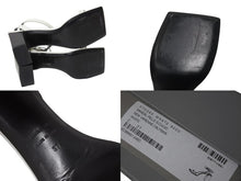 画像をギャラリービューアに読み込む, 極美品 BALENCIAGA バレンシアガ スクエア サンダル 570298 イタリア製 レザー ホワイト ブラック サイズ37 中古 4b004513