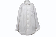Load image into Gallery viewer, Maison Margiela メゾンマルジェラ オーバーサイズ中綿ストライプシャツ S50DL0396 ポリエステル ホワイト サイズ39 美品 中古 4b004522