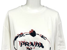 画像をギャラリービューアに読み込む, 極美品 PRADA プラダ 18AW 半袖Tシャツ UJN555 サイズXL ホワイト プリント コットン ポリエステル 刺繍 中古 4b004524