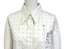 画像をギャラリービューアに読み込む, MM6 Maison Margiela MM6 メゾン マルジェラ 長袖シャツ S52DT0014 サイズ40 プリント コットン ポプリン ホワイト 美品 中古 4b004527