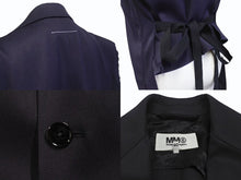 画像をギャラリービューアに読み込む, MaisonMagiela メゾンマルジェラ MM6 ベスト ジャケット S47848 ポリエステル ウール ポリウレタン ネイビー サイズ40 美品 中古 4b004535