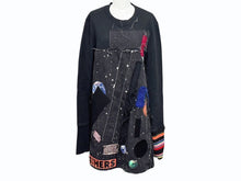 画像をギャラリービューアに読み込む, 極美品 RAFSIMONS ラフシモンズ Long Sweatshirts With Patches And Striped Ribbing スウェットシャツ 14AW ブラック サイズS 中古 4b004545