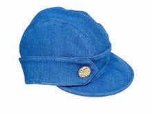 Load image into Gallery viewer, 極美品 CHANEL シャネル キャスケット キャップ 帽子 コットン ライクラ ネイビー ホワイト ゴールド金具 サイズ56 中古 4b004547