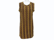 画像をギャラリービューアに読み込む, 極美品 FENDI フェンディ ズッカ柄 パイル ノースリーブ ワンピース ブラウン コットン ナイロン ロゴ 総柄 サイズ44 中古 4b004551