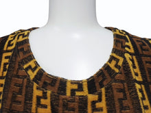 画像をギャラリービューアに読み込む, 極美品 FENDI フェンディ ズッカ柄 パイル ノースリーブ ワンピース ブラウン コットン ナイロン ロゴ 総柄 サイズ44 中古 4b004551