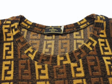 画像をギャラリービューアに読み込む, 極美品 FENDI フェンディ ズッカ柄 パイル ノースリーブ ワンピース ブラウン コットン ナイロン ロゴ 総柄 サイズ44 中古 4b004551