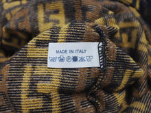 画像をギャラリービューアに読み込む, 極美品 FENDI フェンディ ズッカ柄 パイル ノースリーブ ワンピース ブラウン コットン ナイロン ロゴ 総柄 サイズ44 中古 4b004551