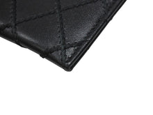 Load image into Gallery viewer, 極美品 CHANEL シャネル ココマーク カードケース 29番台 イタリア製 ラムスキン ブラック ブルー シルバー金具 中古 4b004555