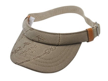 画像をギャラリービューアに読み込む, 新品未使用 PRADA プラダ ロゴ ジャガード サンバイザー キャンバス ポリエステル コットン ベージュ ブラウン シルバー金具 中古 4b004556