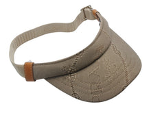 画像をギャラリービューアに読み込む, 新品未使用 PRADA プラダ ロゴ ジャガード サンバイザー キャンバス ポリエステル コットン ベージュ ブラウン シルバー金具 中古 4b004556