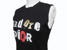 Load image into Gallery viewer, Christian Dior クリスチャンディオール J'adore Dior Logo タンクトップ ガリアーノ期 3E16155302 コットン ブラック サイズ38 美品 中古 4b004561
