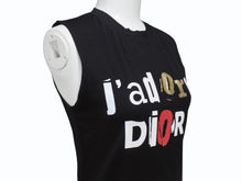 Load image into Gallery viewer, Christian Dior クリスチャンディオール J'adore Dior Logo タンクトップ ガリアーノ期 3E16155302 コットン ブラック サイズ38 美品 中古 4b004561