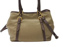 画像をギャラリービューアに読み込む, 極美品 PRADA プラダ 2WAY ハンドバッグ ショルダーバッグ BN1841 ジャガード レザー ベージュ ブラウン ゴールド金具 中古 4b004562