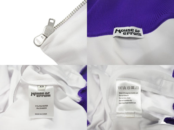 HOUSE OF ERRORS ハウスオブエラーズ ジャージ ワッペン ポリエステル スパンデックス パープル ブラック ホワイト サイズXS 美品 中古 4b004568