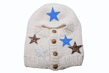 Load image into Gallery viewer, 新品未使用 CHROME HEARTS クロムハーツ STAR PATCHES CASHMERE BALACLAVA スターパッチ ブロンズクロスボールボタン カシミヤ バラクラバ ホワイト 中古 4b004571