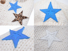 Load image into Gallery viewer, 新品未使用 CHROME HEARTS クロムハーツ STAR PATCHES CASHMERE BALACLAVA スターパッチ ブロンズクロスボールボタン カシミヤ バラクラバ ホワイト 中古 4b004571