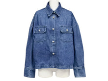 画像をギャラリービューアに読み込む, 新品未使用 CHROME HEARTS クロムハーツ デニムシャツ ジャケット 2025新作 クロスパッチ クロスボール インディゴ サイズS 中古 4b004573