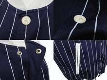 画像をギャラリービューアに読み込む, BADBOY バッドボーイ ジャージースタジアムジャケット ロゴ刺繍 ポリエステル ブルゾン ネイビー ホワイト サイズXL 美品 中古 4b004578