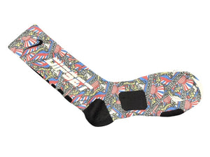 NIKE DIPSET ディプロマッツ ナイキ 靴下 ハイソックス マルチカラー ブラック サイズUS 8-12 美品 中古 4b004579