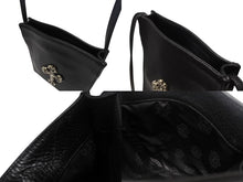 画像をギャラリービューアに読み込む, CHROME HEARTS クロムハーツ SQ PKT FILIGREE CRS スクエアポケット フィリグリークロス ショルダーバッグ ブラック 美品 中古 4b004583