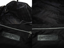 Load image into Gallery viewer, CHROME HEARTS クロムハーツ TOTE W SNP BS FLUER スナップ トートバッグ BSフレアパッチ レザー シルバー925 ブラック 美品 中古 4b004584