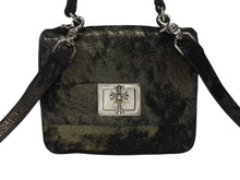 Load image into Gallery viewer, 極美品 CHROME HEARTS クロムハーツ GROW UP グロウアップ 2WAYバッグ スモールCHクロス シルバー925 ハラコ ブラック 中古 4b004585