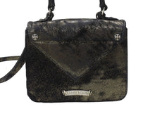 Load image into Gallery viewer, 極美品 CHROME HEARTS クロムハーツ GROW UP グロウアップ 2WAYバッグ スモールCHクロス シルバー925 ハラコ ブラック 中古 4b004585