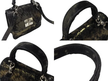 Load image into Gallery viewer, 極美品 CHROME HEARTS クロムハーツ GROW UP グロウアップ 2WAYバッグ スモールCHクロス シルバー925 ハラコ ブラック 中古 4b004585