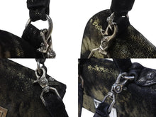 Load image into Gallery viewer, 極美品 CHROME HEARTS クロムハーツ GROW UP グロウアップ 2WAYバッグ スモールCHクロス シルバー925 ハラコ ブラック 中古 4b004585