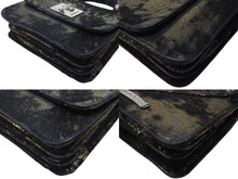 Load image into Gallery viewer, 極美品 CHROME HEARTS クロムハーツ GROW UP グロウアップ 2WAYバッグ スモールCHクロス シルバー925 ハラコ ブラック 中古 4b004585