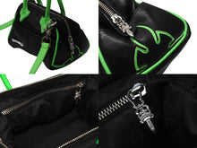 Load image into Gallery viewer, 新品同様 CHROME HEARTS クロムハーツ MOCHITA HAND BAG クロスパッチ2WAYショルダーハンドバッグ ブラック グリーン シルバー 中古 4b004587