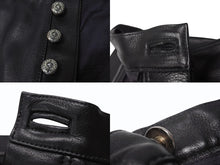 Load image into Gallery viewer, 極美品 CHROME HEARTS クロムハーツ フレアニー レザーカーペンターパンツ サイズ31 クロスボールボタン ゴートレザー ブラック 中古 4b004590