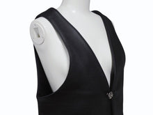 Load image into Gallery viewer, 極美品 CHROME HEARTS クロムハーツ CLASSIC 2B SUD レザーベスト サイズS クロスボールボタン カーフレザー ブラック 中古 4b004592