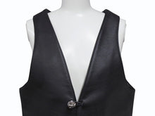 Load image into Gallery viewer, 極美品 CHROME HEARTS クロムハーツ CLASSIC 2B SUD レザーベスト サイズS クロスボールボタン カーフレザー ブラック 中古 4b004592