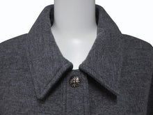 Load image into Gallery viewer, 極美品 CHROME HEARTS クロムハーツ ROLA ローラ ウール長袖シャツ サイズM クロスボールボタン シルバー925 グレー 中古 4b004595
