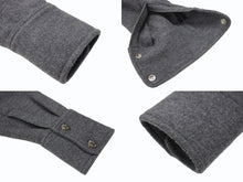 Load image into Gallery viewer, 極美品 CHROME HEARTS クロムハーツ ROLA ローラ ウール長袖シャツ サイズM クロスボールボタン シルバー925 グレー 中古 4b004595