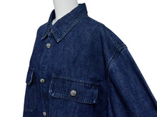 Load image into Gallery viewer, 極美品 CHROME HEARTS クロムハーツ WORK DOG ワークドッグ デニム長袖シャツ サイズXL クロスボール インディゴブルー 中古 4b004596