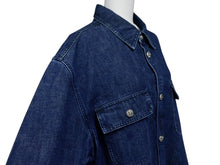 Load image into Gallery viewer, 極美品 CHROME HEARTS クロムハーツ WORK DOG ワークドッグ デニム長袖シャツ サイズXL クロスボール インディゴブルー 中古 4b004596