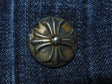 Load image into Gallery viewer, 極美品 CHROME HEARTS クロムハーツ WORK DOG ワークドッグ デニム長袖シャツ サイズXL クロスボール インディゴブルー 中古 4b004596