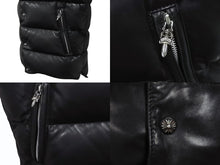 Load image into Gallery viewer, CHROME HEARTS クロムハーツ STIFF スティッフ レザーダウンベスト サイズXS クロスボール ダガージップ ラムレザー ブラック 美品 中古 4b004600