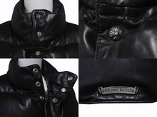 Load image into Gallery viewer, CHROME HEARTS クロムハーツ STIFF スティッフ レザーダウンベスト サイズXS クロスボール ダガージップ ラムレザー ブラック 美品 中古 4b004600