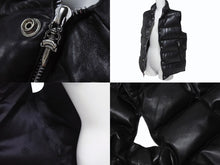 Load image into Gallery viewer, CHROME HEARTS クロムハーツ STIFF スティッフ レザーダウンベスト サイズXS クロスボール ダガージップ ラムレザー ブラック 美品 中古 4b004600