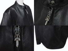 Load image into Gallery viewer, 極美品 CHROME HEARTS クロムハーツ RACING 2 レーシング2 シングルライダースジャケット サイズL ダガージップ ブラック 中古 4b004601