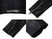 Load image into Gallery viewer, 極美品 CHROME HEARTS クロムハーツ RACING 2 レーシング2 シングルライダースジャケット サイズL ダガージップ ブラック 中古 4b004601