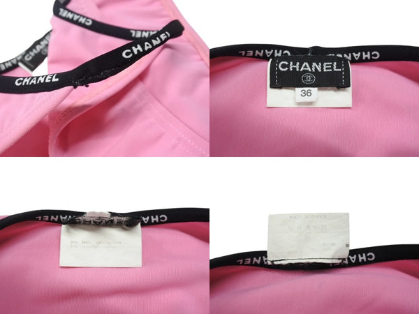 CHANEL シャネル スイムパンツ スイムウェア ビキニ セパレート 水着 サイズ36 ココマーク スパンデックス ナイロン ピンク 美品 中古 4b004614