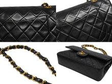 Load image into Gallery viewer, CHANEL シャネル マトラッセ25 Wフラップ Wチェーンショルダーバッグ 3番台 ラムスキン ココマーク ブラック 美品 中古 4b004618