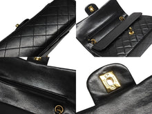 Load image into Gallery viewer, CHANEL シャネル マトラッセ25 Wフラップ Wチェーンショルダーバッグ 3番台 ラムスキン ココマーク ブラック 美品 中古 4b004618