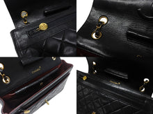 画像をギャラリービューアに読み込む, 極美品 CHANEL シャネル マトラッセ27 Sフラップ Wチェーンショルダーバッグ 1番台 ラムスキン ココマーク ブラック ポーチ付き 中古 4b004620