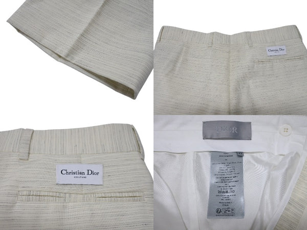 新品同様 Christian Dior COUTURE クリスチャンディオール クチュール スラックス トラウザーズ 393C101B5845 サイズ44 アイボリー 中古 4b004621